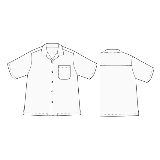 【型紙】Shirt / Mens #03 / シャツ / シャツカラー(半袖 / 裾スクエア)