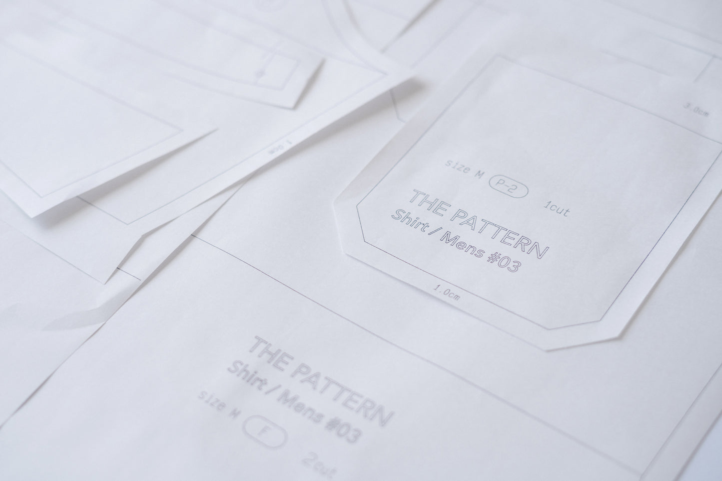 【型紙】Shirt / Mens #01 / シャツ / 台衿付きカラー(半袖 / 裾ラウンド)