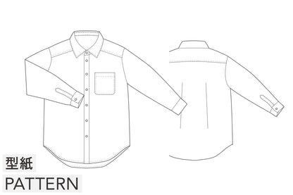 [Pattern] Shirt / Men's #01 / Shirt / Stand collar (long sleeves / round tail)