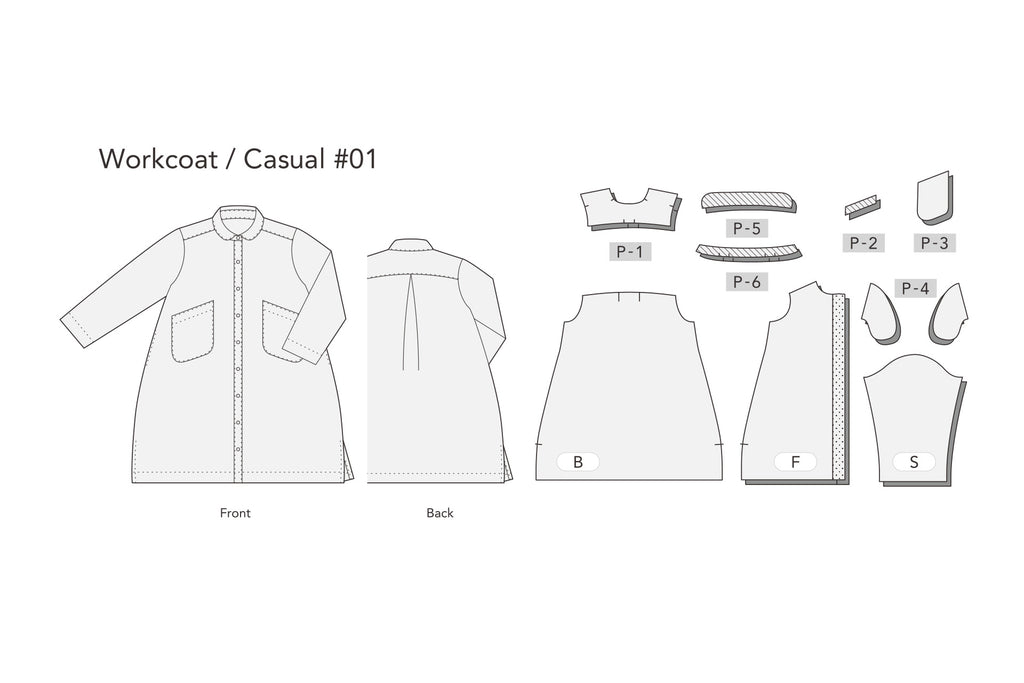 型紙】Workcoat / Casual #01 Pattern – THE PATTERN